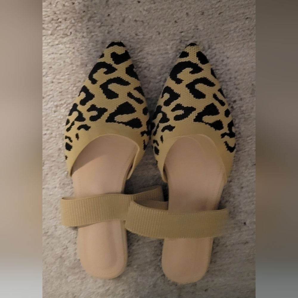 Cuccoo Leopard Pattern Knit Point Toe Mules - Shein - Picture 3 of 5
